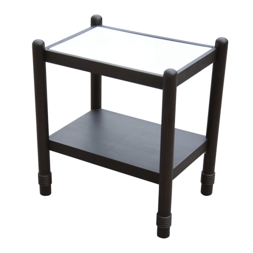 Ellpa Mango wood & marble side table-Ebnoy | Tables by Rosie S