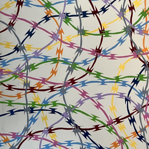 Trapped 38"x 34" | Oil And Acrylic Painting in Paintings by Emeline Tate