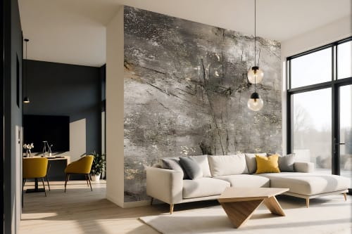 Distressed Scratched Concrete — Luxe Textures Luxury Wallpaper Mural | Wall Treatments by ELLE WALLS