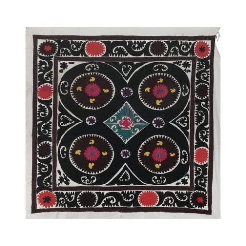 Suzani Tablecloth- Embrodiery Suzani Blanket - Uzbek Boho | Linens & Bedding by Vintage Pillows Store