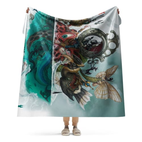 "The Escape Artist" Sherpa Blanket | Linens & Bedding by Greg "CRAOLA" Simkins