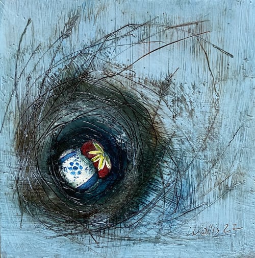 Protection for Two | Mixed Media in Paintings by Susan Wallis