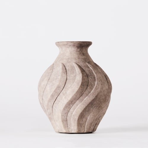 Swirl Vase Grey Small | Work by District Loom