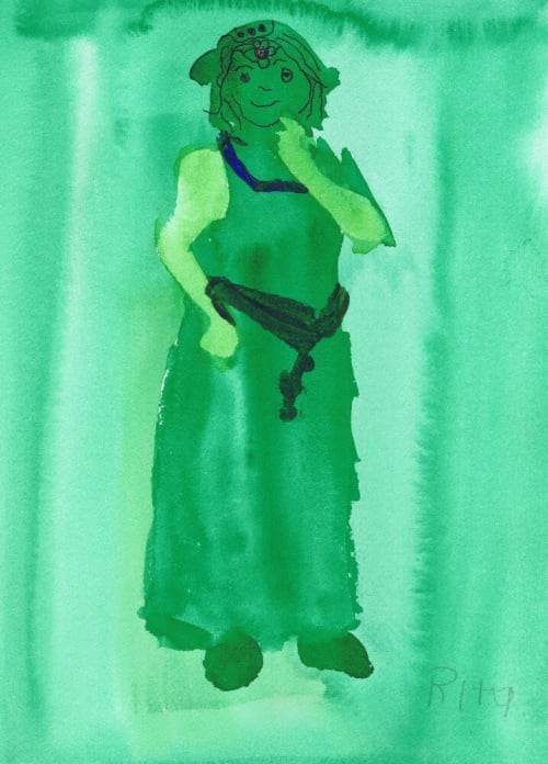 Fiona - Original Watercolor | Watercolor Painting in Paintings by Rita Winkler - My Art, My Shop -by Rita ... Where Every Stroke Speaks of Joy and Inclusion