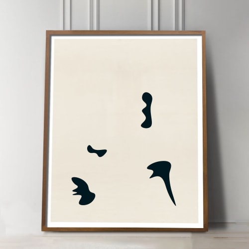 Abstract Print with organic shapes, Mid-Century Modern | Paintings by Capricorn Press