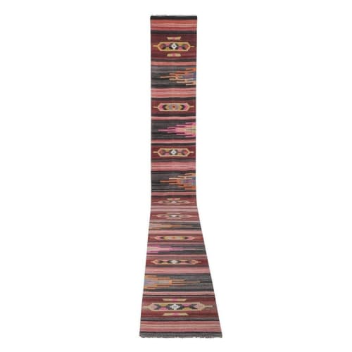 Handmade Extra Long Kilim Runner Stair Tread - Hand-Woven | Rugs by Vintage Pillows Store