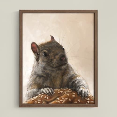 Brigette With A Bagel | Prints by Catherine H