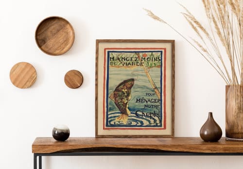 Fish Art, Vintage Kitchen Decor, Rustic Cabin Decor, Antique | Prints by Capricorn Press