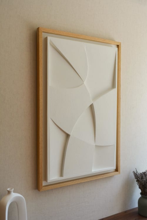 No. 14 Japandi Plaster Wall Relief - Scandinavian Neutral Decor | Wall Hangings by Joseph Aurelius
