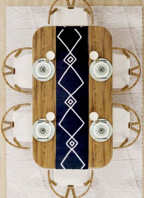 Diamonds Boho Cotton Table Runner | Linens & Bedding by Mumo Toronto