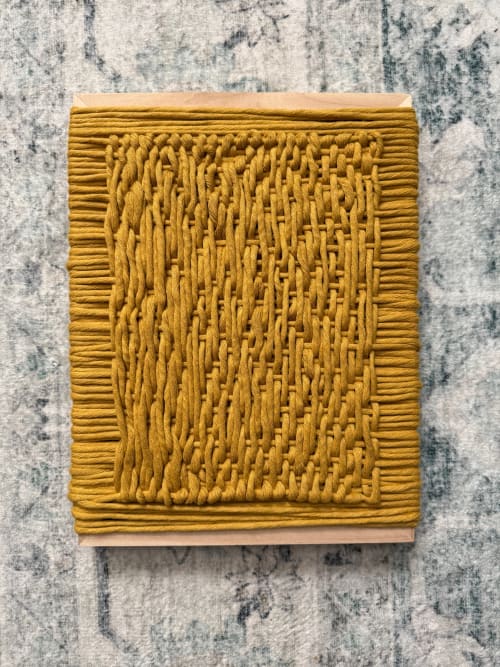 Woven Tile 9x12 - Mustard on Mustard | Wall Sculpture in Wall Hangings by Mpwovenn Fiber Art by Mindy Pantuso