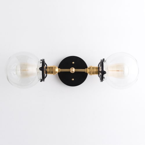 Vanity Lighting - Brass Black Vanity - Model No. 7350 | Sconces by Peared Creation
