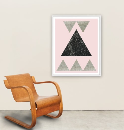 Pink Geometric Art, Abstract Art, Scandinavian Art | Prints by Capricorn Press