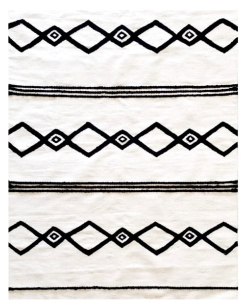 Roxie Handwoven Black and Cream Area Rug | Rugs by Mumo Toronto