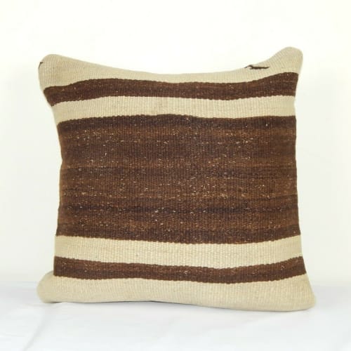 Vintage Turkish Hemp Rug Pillow 18" X 18" | Linens & Bedding by Vintage Pillows Store