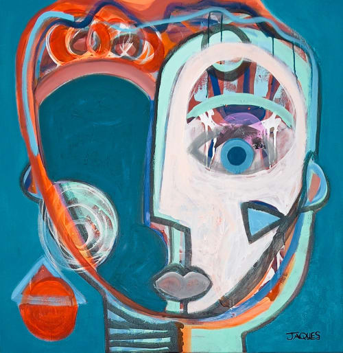 Vivienne | Original Acrylic Painting | Oil And Acrylic Painting in Paintings by Aleea Jaques