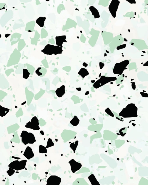 Terrazzo Confetti Contact Paper - Pastel and Black, multiple | Wallpaper by Samantha Santana Wallpaper & Home
