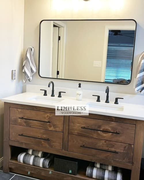 MODEL 1036 - Custom Double Sink Vanity | Countertop in Furniture by Limitless Woodworking