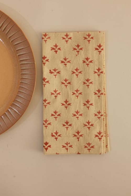 Silent Breeze Kalamkari Napkins, Set of 4 | Linens & Bedding by Ninéh