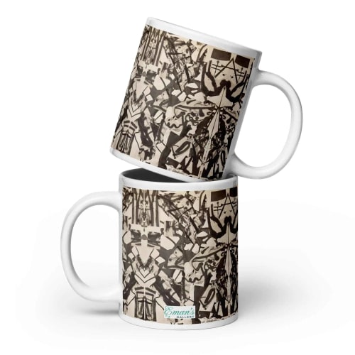 Coffee Mug - Fragments of Memory - Abstract Ink Splash | Work by Eman's Gallery