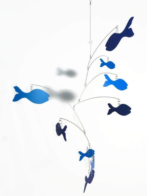 Fish Mobile Art | Wall Sculpture in Wall Hangings by Skysetter Designs