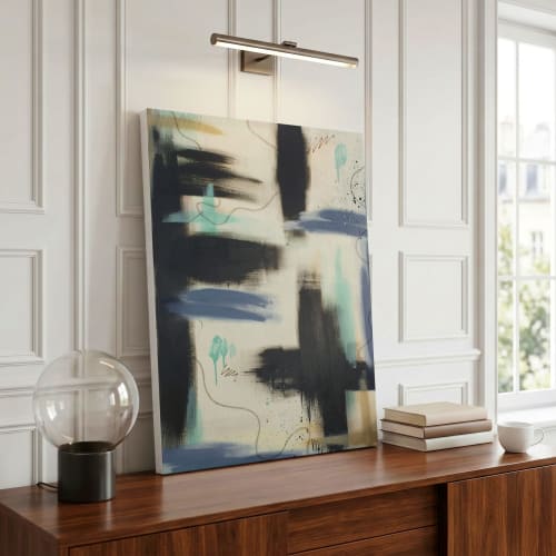 Between the Layers | Brown and Blue Abstract Canvas Print | Calming Wall Art | Prints in Paintings by Abby May