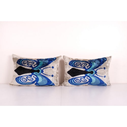 Butterfly Ikat Pillow | Handloom Silk Lumbar Cushion Cover | | Pillows by Vintage Pillows Store