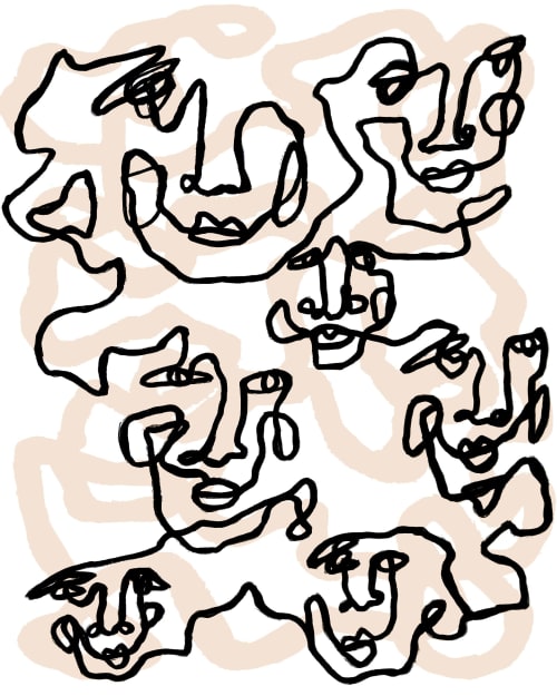 La Cara Beige Art Print | Prints in Paintings by PAR  KER made