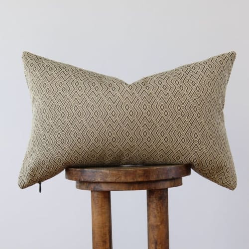Geometric Diamond Pattern Lumbar Pillow 14x22 | Pillows by Vantage Design