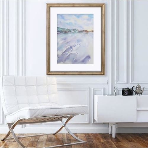 Low Tide | Watercolor Painting in Paintings by Brazen Edwards Artist