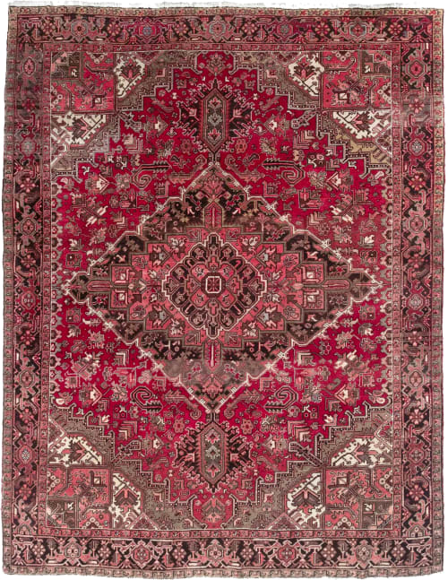 RICH Hues with Plush Soft Wool, Mint Condition Vintage Heriz | Area Rug in Rugs by The Loom House