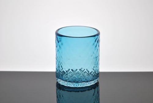 Capri Blue Textured Cocktail Glass