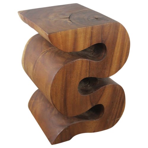Haussmann® Wood BIG Wave Verve Accent Snake Table 14x14x20 | Tables by Haussmann®