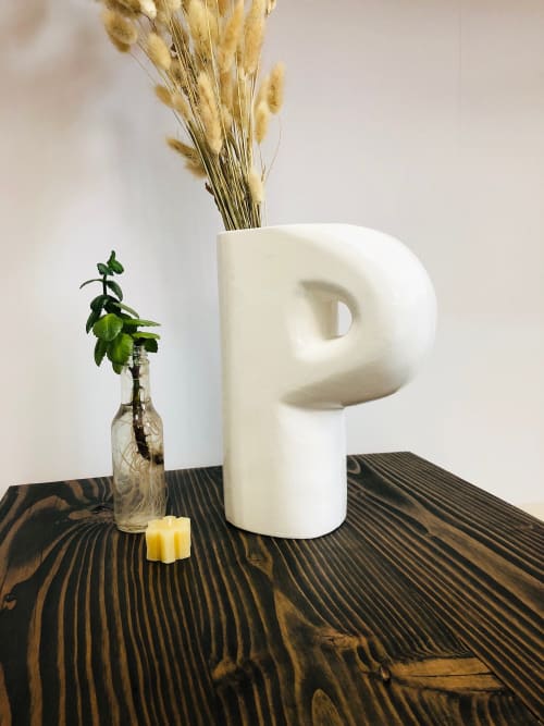 Ceramic Vase | Letter P | Vases & Vessels by Studio Patenaude