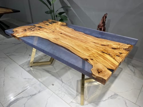 Olive Slab Epoxy Table - Dining Table - Modern Room Table | Tables by Tinella Collection