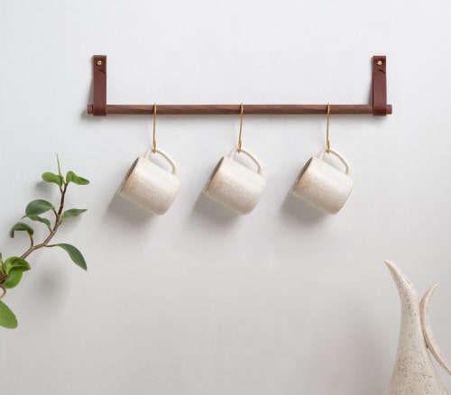 Hanging Dowel Kit [Flag End] | Strap in Storage by Keyaiira | leather + fiber | Artist Studio in Santa Rosa
