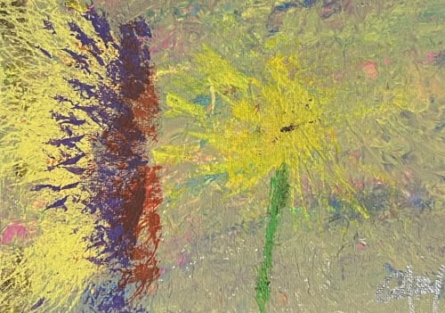 She Blows the Dandelions (8"x10") | Paintings by The Art Of Gary Gore