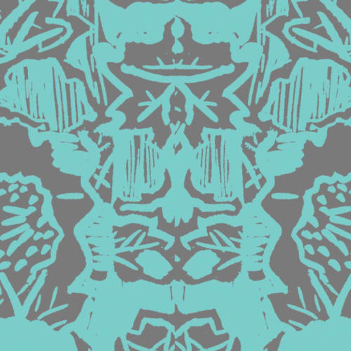 Indian Floral (XL), Arsenic | Wallpaper by Philomela Textiles & Wallpaper