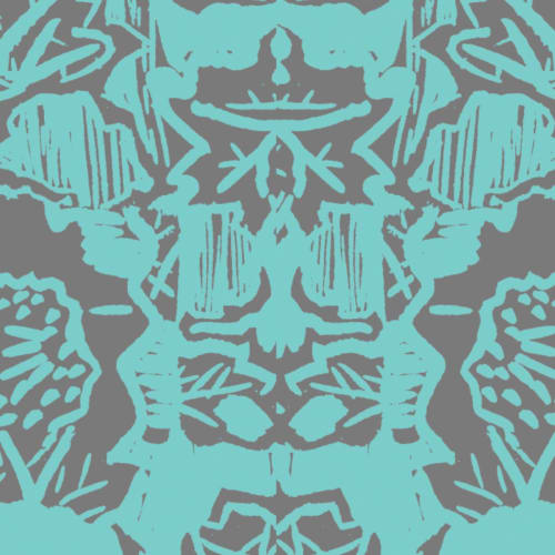 Indian Floral (XL), Arsenic | Wall Treatments by Philomela Textiles & Wallpaper