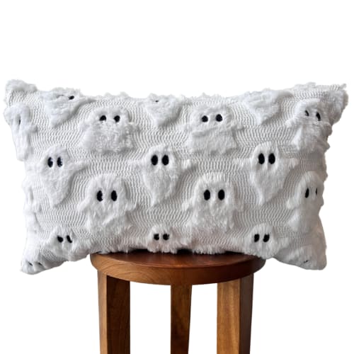 Spooky Ghost Lumbar Pillow Cover | Pillows by Busa Designs