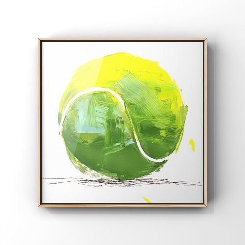 22x22 Tennis Ball Painting | Mixed Media in Paintings by carrie song