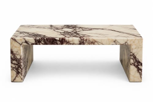 Calacatta Viola Marble Coffee Table | 41" Luxury Rectangular Natural Stone Center Table | Tables by Vero Marble