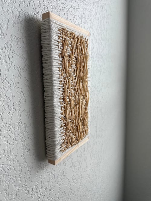 Woven Tile - 6x12 Raffia | Wall Sculpture in Wall Hangings by Mpwovenn Fiber Art by Mindy Pantuso