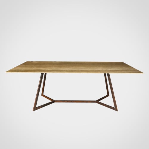 Trapeze Tr4 - Travertine Dining Table | Tables by DFdesignLab - Nicola Di Froscia