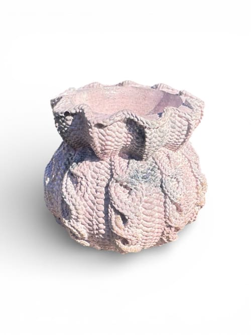 Blush Ruffle Knit Planter | Vases & Vessels by RAW & UNIQ