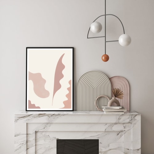 Scandinavian Abstract print in Nude Blush and Pink colors | Prints by Capricorn Press
