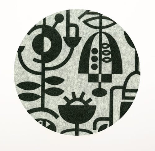 Trivet Medium Merino Wool Felt 'Living Laboratory' Grey | Tableware by Lorraine Tuson