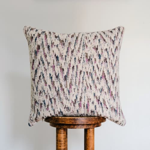 Jewel Tone Heartbeat with Cream Boucle Pillow 20x20 | Pillows by Vantage Design