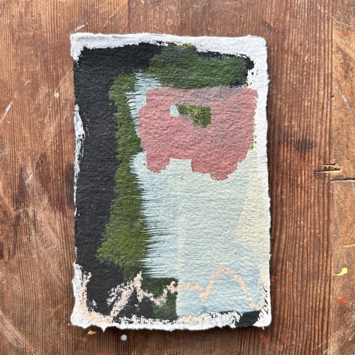 Abstract on handmade paper | Oil And Acrylic Painting in Paintings by Lizzie DiSilvestro