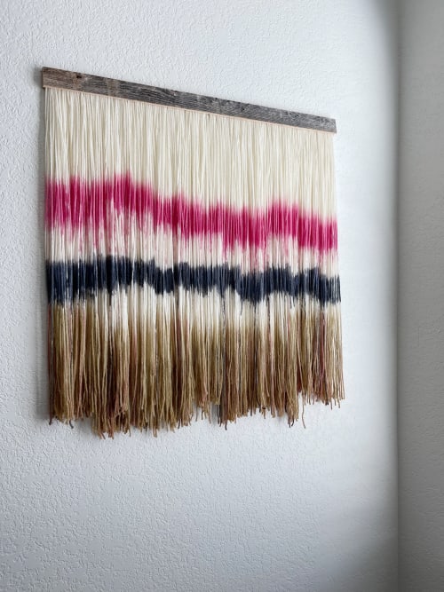 Abstract dip dye wall hanging | Wall Hangings by Mpwovenn Fiber Art by Mindy Pantuso